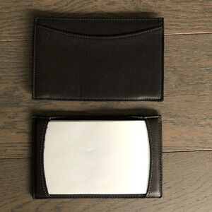 Luxury Genuine Leather Credit Card + Notes Holder Brown Sz OS NWOT